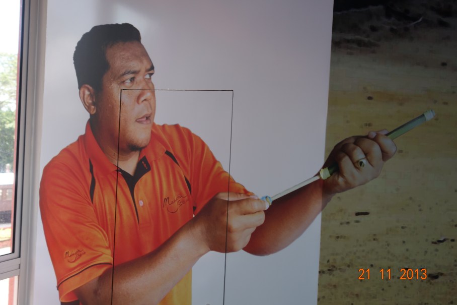 Bamboo gun used in the boys' war games